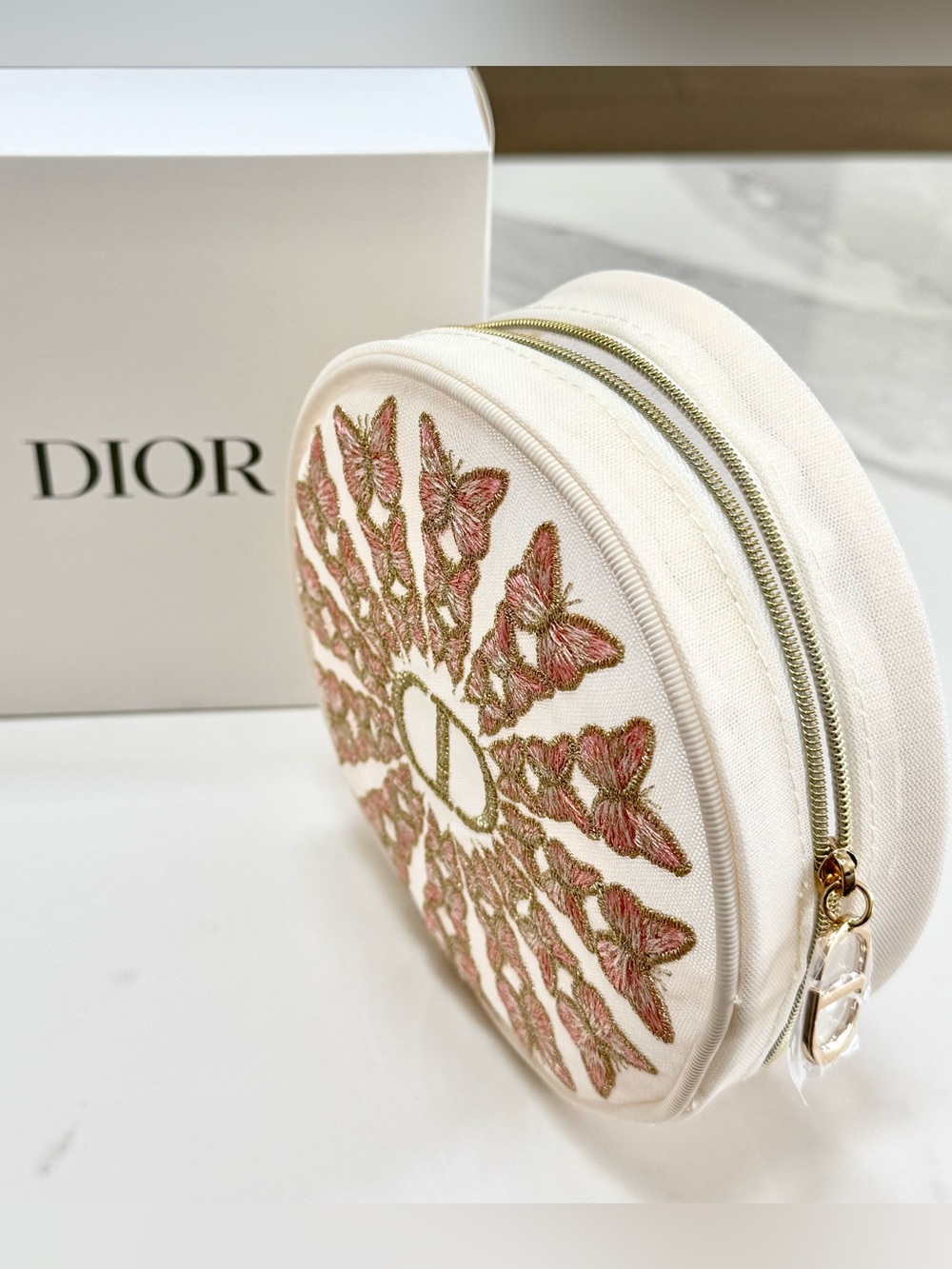 NWT - Dior Round Pouch - Elegant Butterfly Design! - Picture 4 of 6